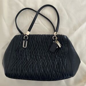 EUC COACH Madison Gathered Leather Bag Black